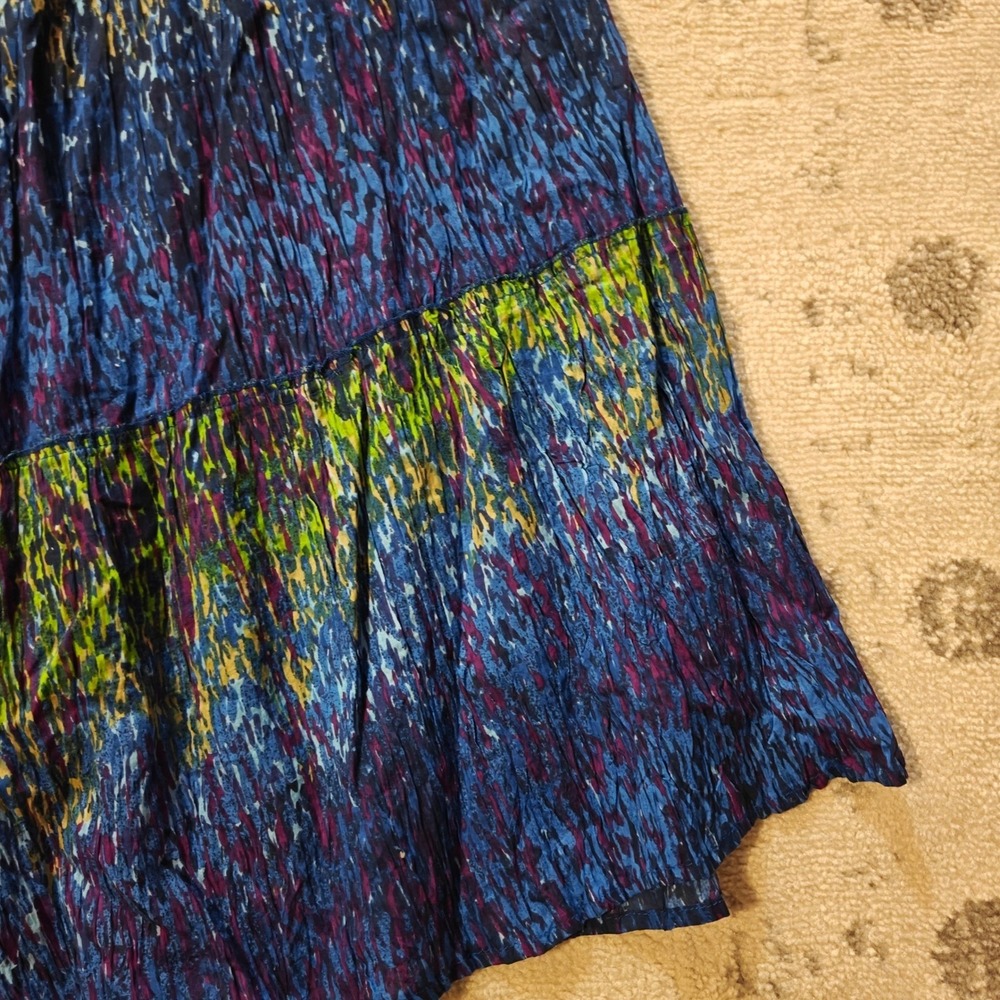 Jane‎ Ashley Tiered Skirt Abstract Print Women's Large Fairy Boho Mermaid Whimsy - Picture 4 of 5